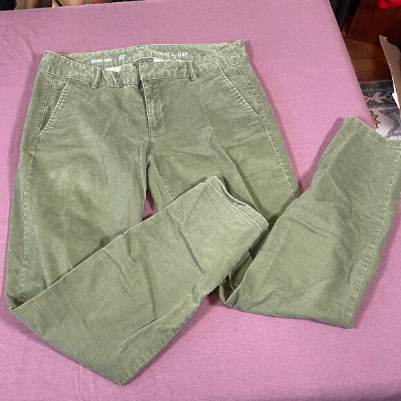 Olive Green Khakis by Gap skinny size 2 with 25" inseam - like NEW - Picture 1 of 7
